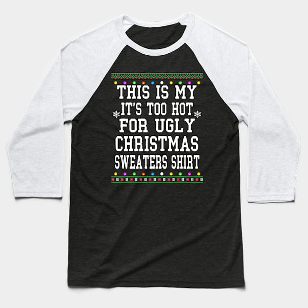 ugly christmas sweater family Baseball T-Shirt by Bagshaw Gravity